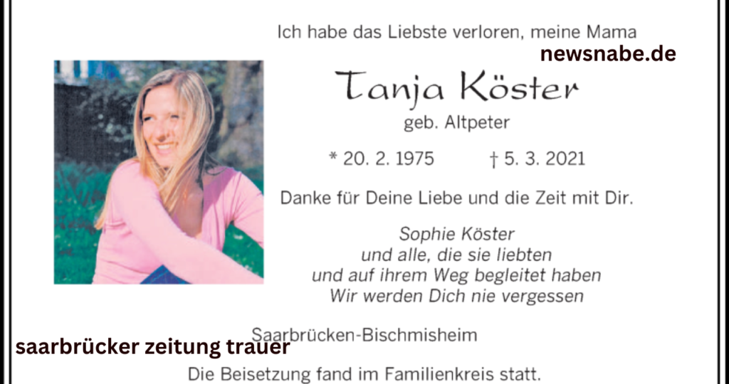 Saarbrücker Zeitung Trauer